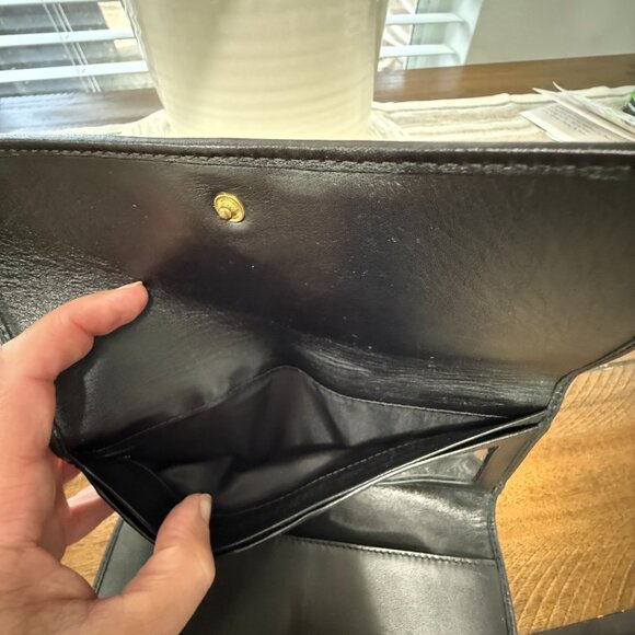 COACH VINTAGE TRIFOLD CHECKBOOK WALLET & INSERT MONOGRAM CANVAS LEATHER - Picture 10 of 16